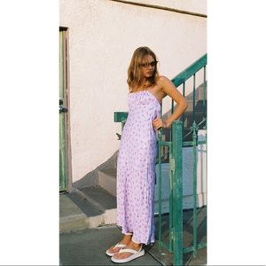 Floral Print Satin Effect Dress ZARA